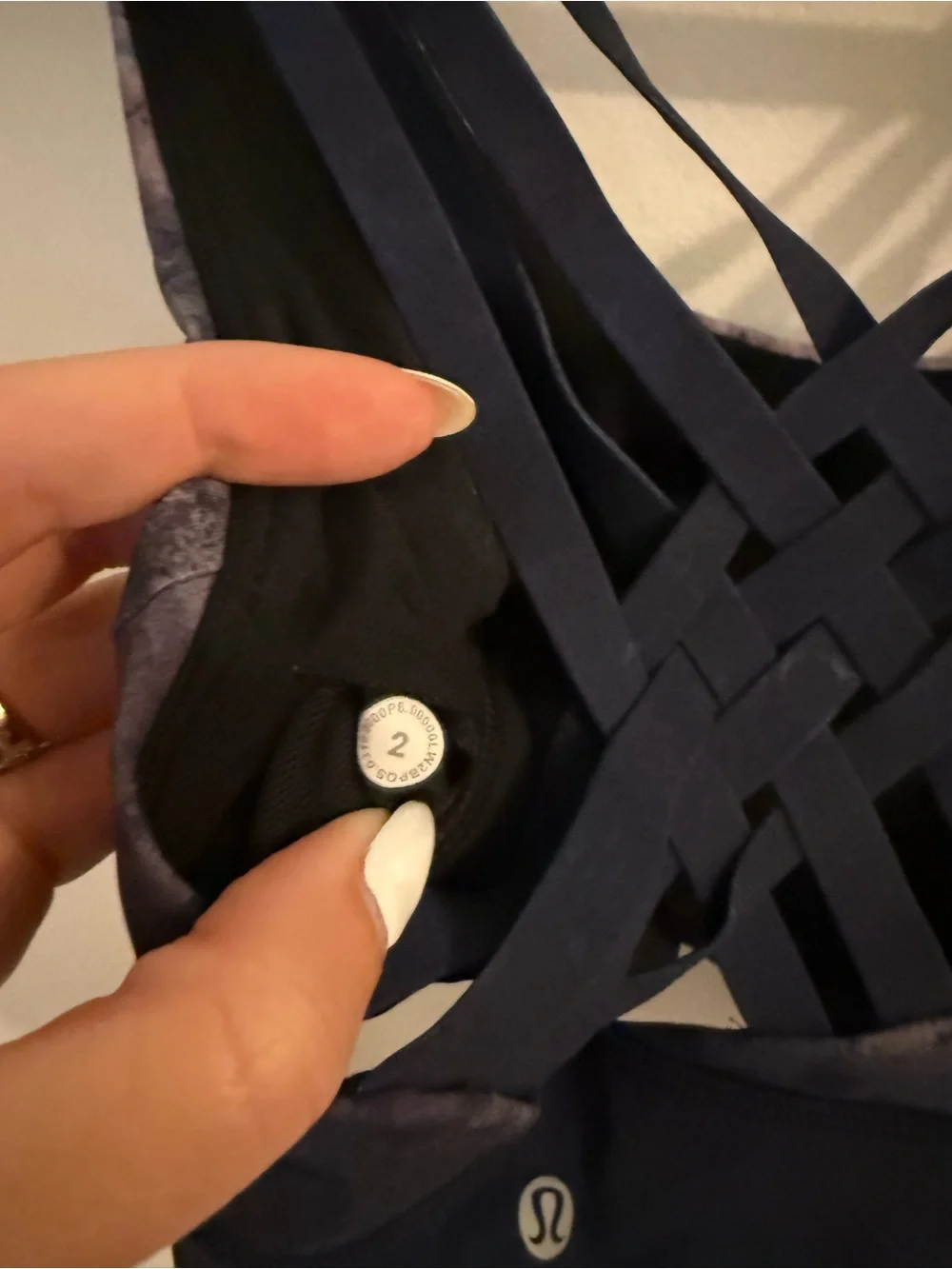 Lululemon Printed Purple Marble Sports Bralette